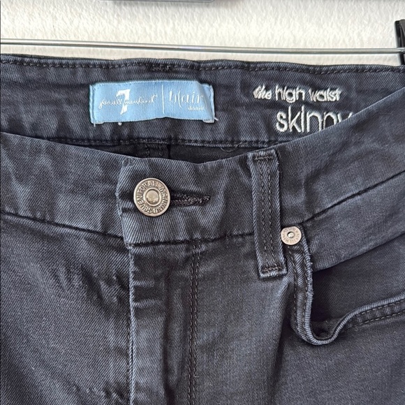 7 For All Mankind The High-Rise Skinny Black Jeans Size 28 - Picture 11 of 14